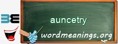 WordMeaning blackboard for auncetry